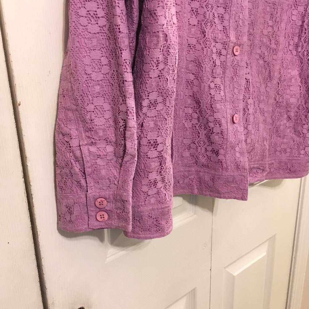 Denim&Co. Lavender Lace Jacket - Picture 4 of 6